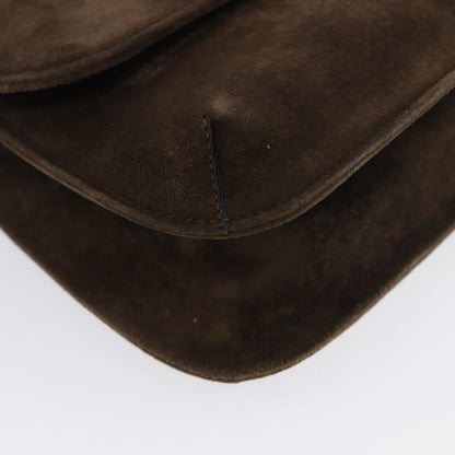 Salvatore Ferragamo Vintage Shoulder Bag Suede, BROWN, SUEDE, Shoulder bag