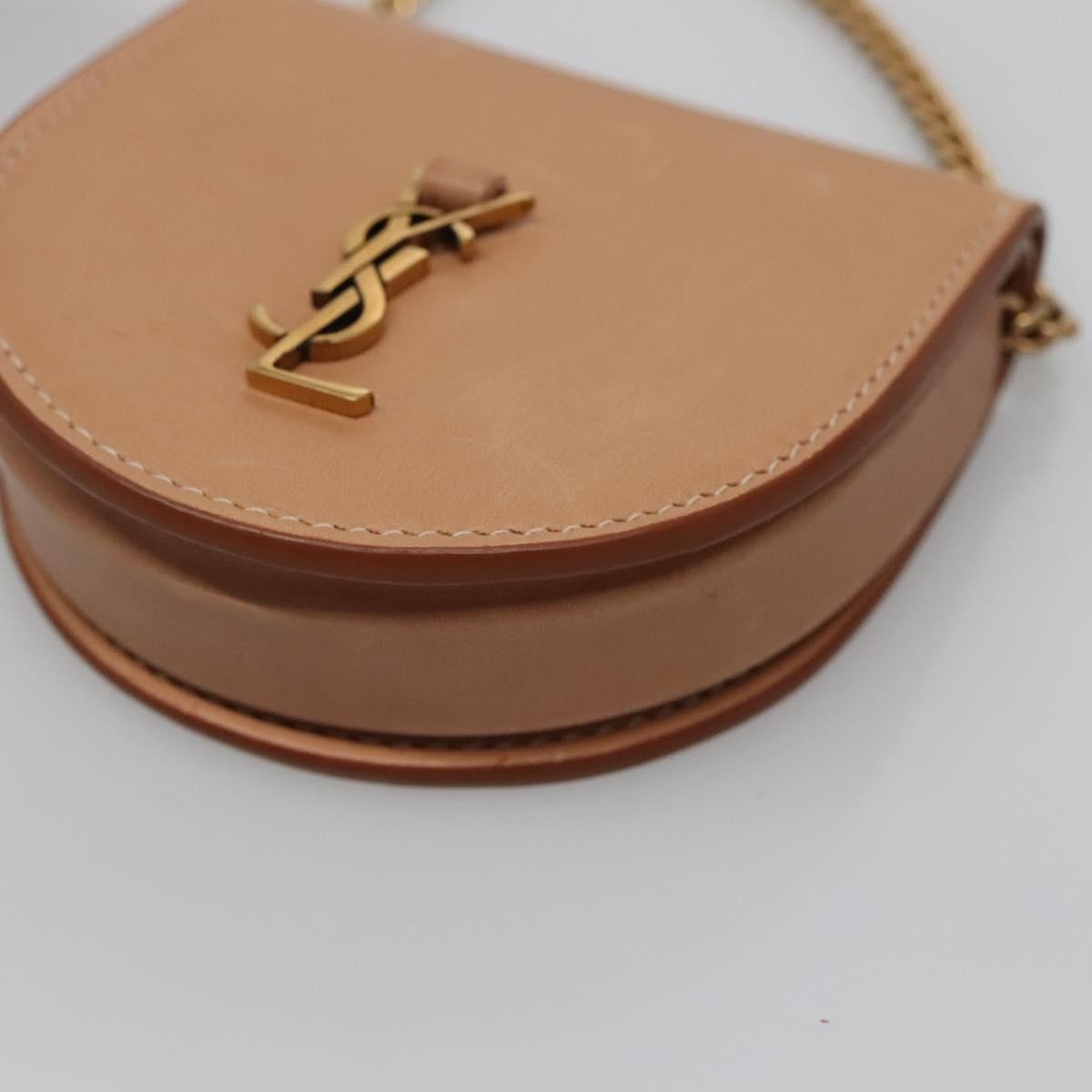 Saint Laurent Le K Chain Crossbody Bag Leather, BEIGE, LEATHER, Crossbody bag