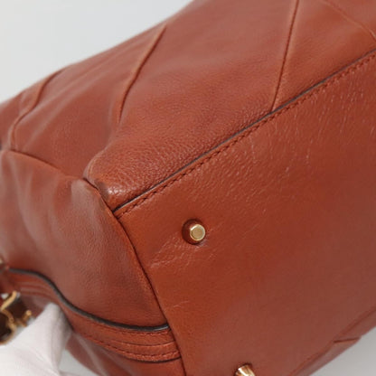 Chloe Elsie Satchel Leather, BROWN, LEATHER, Handbag