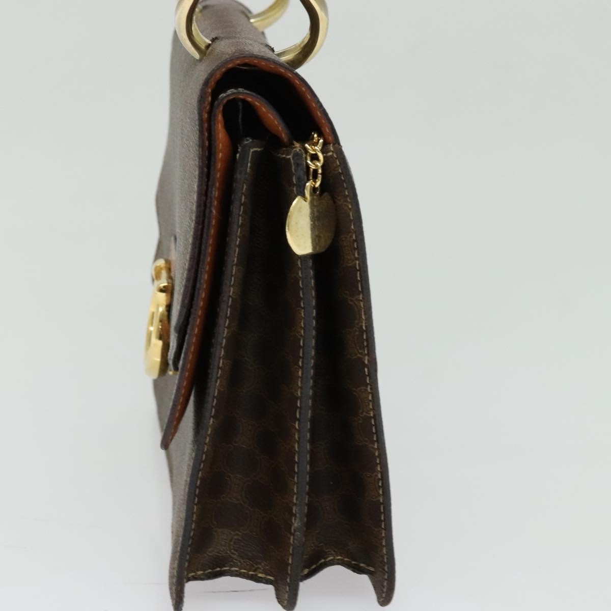 Celine Macadam Handbag Macadam with leather, BROWN, CANVAS, Handbag