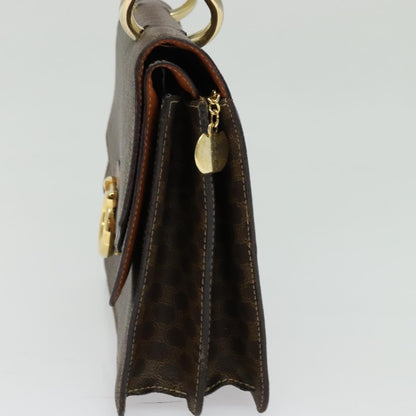 Celine Macadam Handbag Macadam with leather, BROWN, CANVAS, Handbag