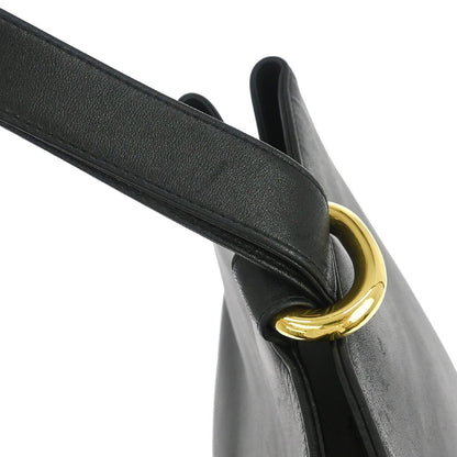 Chanel Vintage CC Bucket Shoulder Bag Leather, BLACK, LEATHER, Shoulder bag