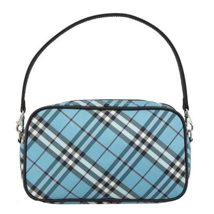 Burberry Nova Handbag Check Pattern, BLUE, NYLON, Clutche & pouche