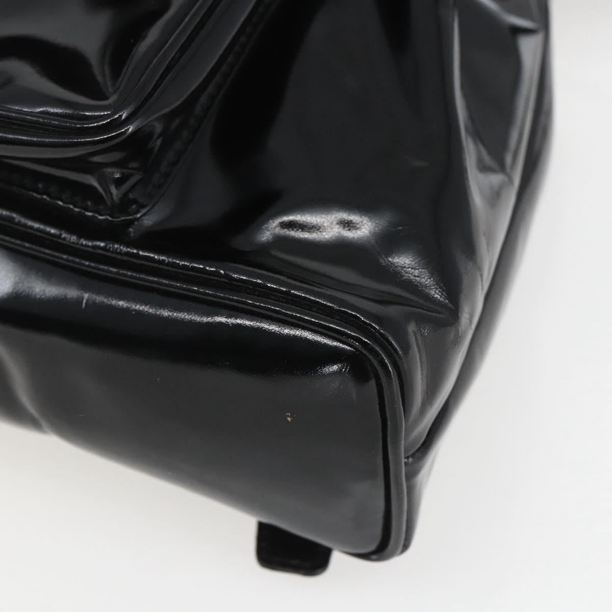 Gucci Vintage Bamboo Backpack Patent, BLACK, PATENT_LEATHER, Backpack
