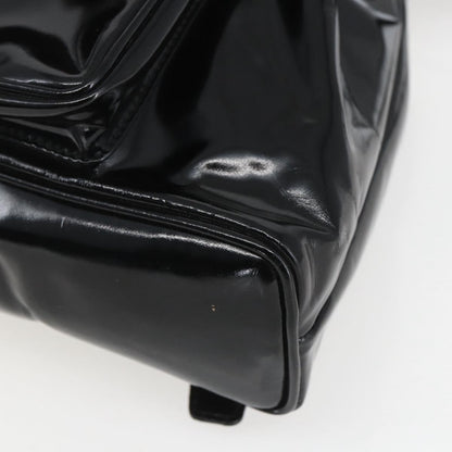 Gucci Vintage Bamboo Backpack Patent, BLACK, PATENT_LEATHER, Backpack