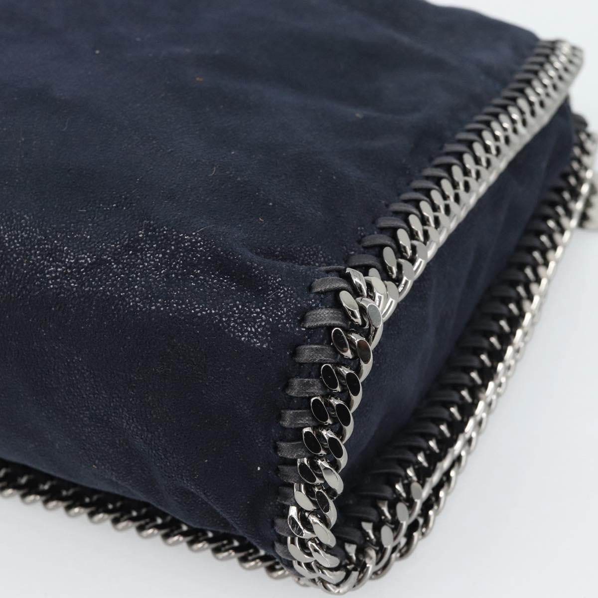 Stella McCartney Falabella Fold Over Flap Crossbody Bag Shaggy Deer, Navy, Synthetic, Shoulder Bag