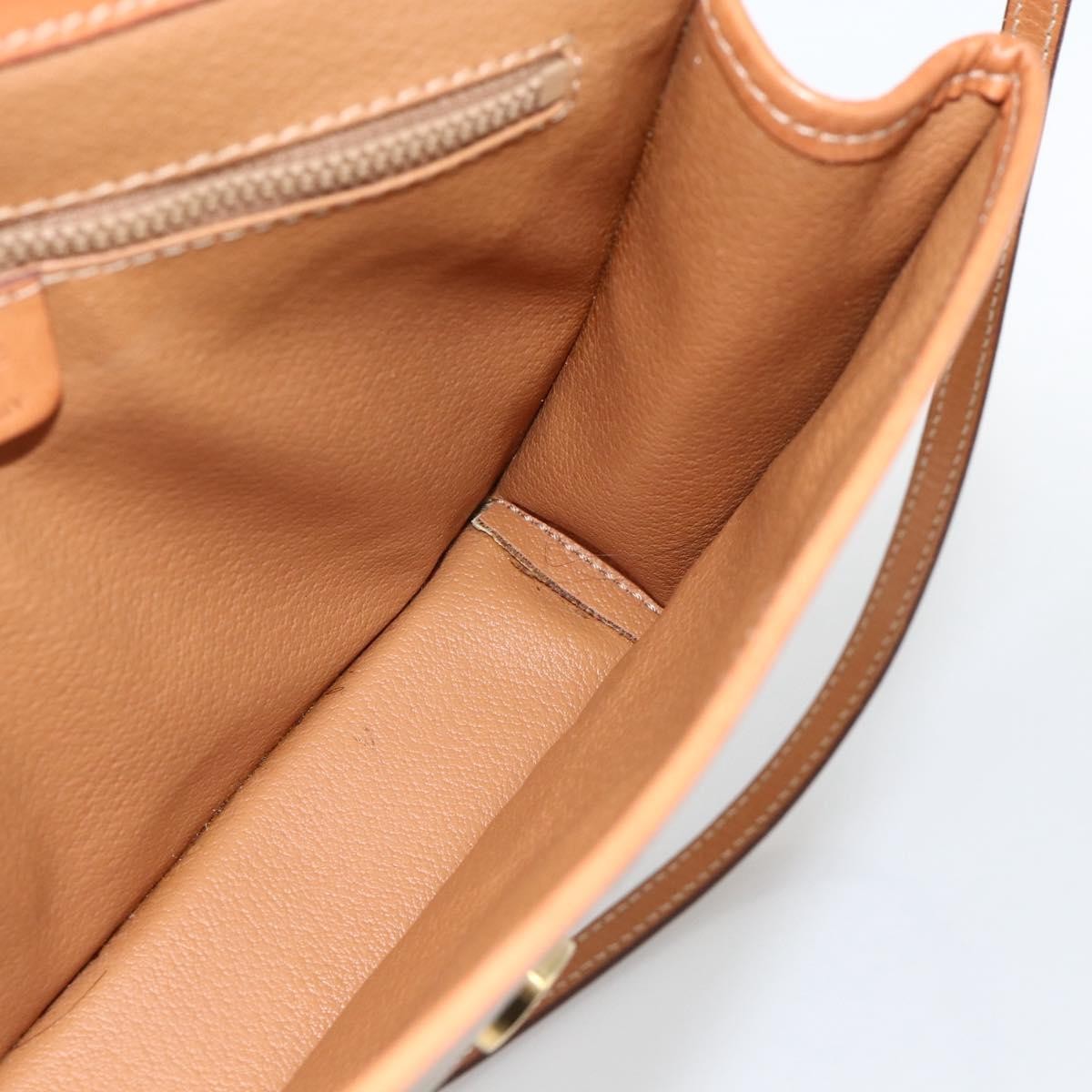 Celine Vintage Macadam Circle Logo Shoulder Bag Canvas and Leather, Beige, Canvas, Shoulder Bag