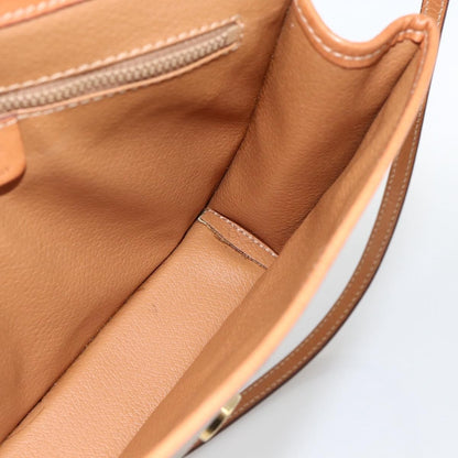 Celine Vintage Macadam Circle Logo Shoulder Bag Canvas and Leather, Beige, Canvas, Shoulder Bag