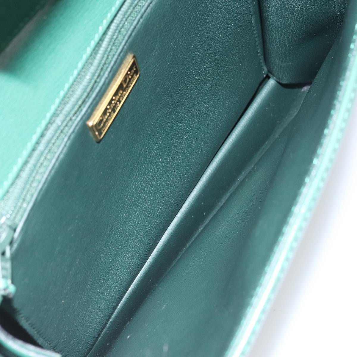 Christian Dior Vintage Shoulder Bag Leather, GREEN, LEATHER, Shoulder bag
