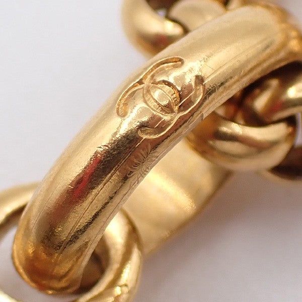 Chanel Vintage CC Heart Pendant Long Necklace Metal, Gold, Gold Plated, Necklace