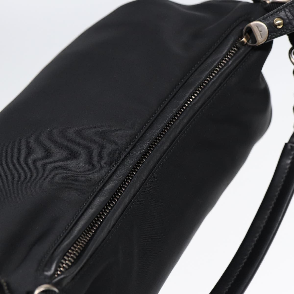 Salvatore Ferragamo Vintage Chain Shoulder Bag Nylon, BLACK, NYLON, Shoulder bag