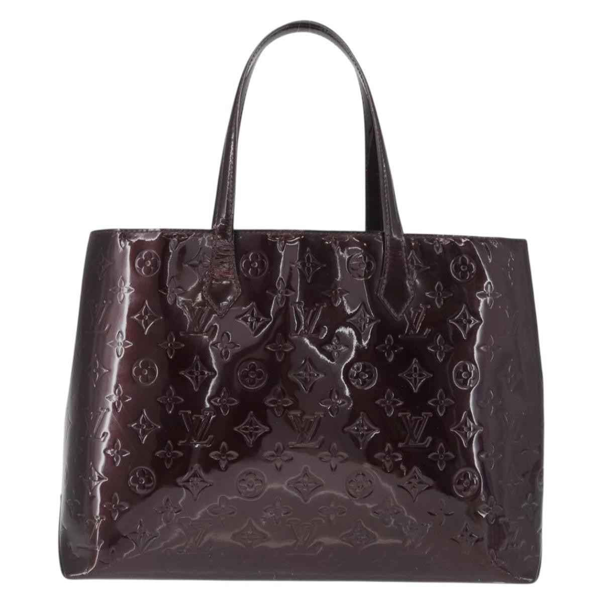 Louis Vuitton Wilshire Handbag Monogram Vernis, PURPLE, PATENT_LEATHER, Handbag