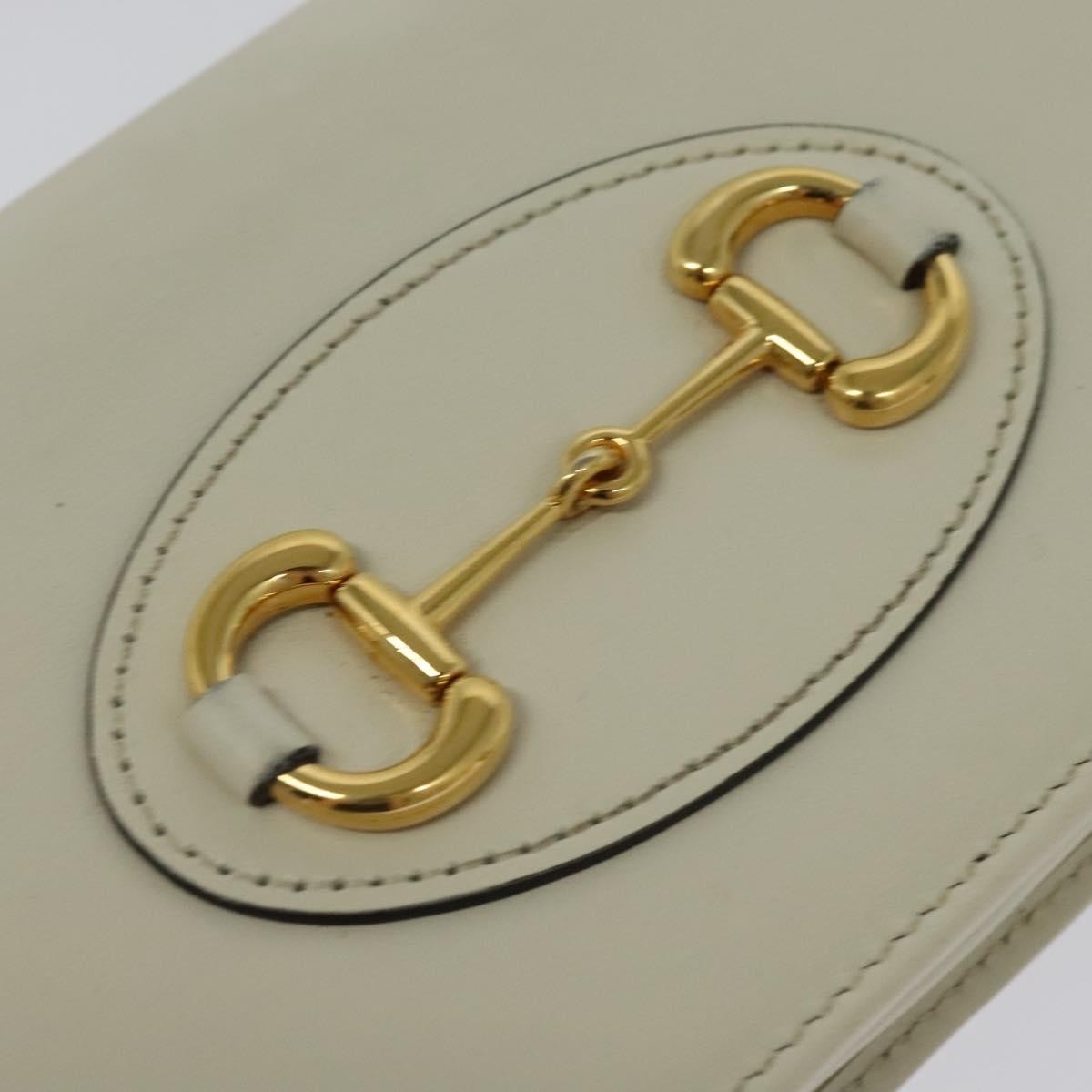Gucci Horsebit 1955 Chain Wallet Leather, WHITE, LEATHER, Wallets