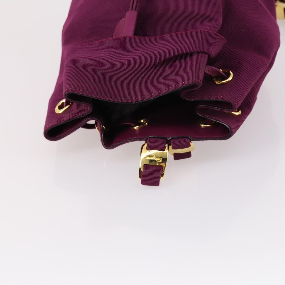Salvatore Ferragamo Vala Backpack Canvas, PURPLE, CANVAS, Backpack