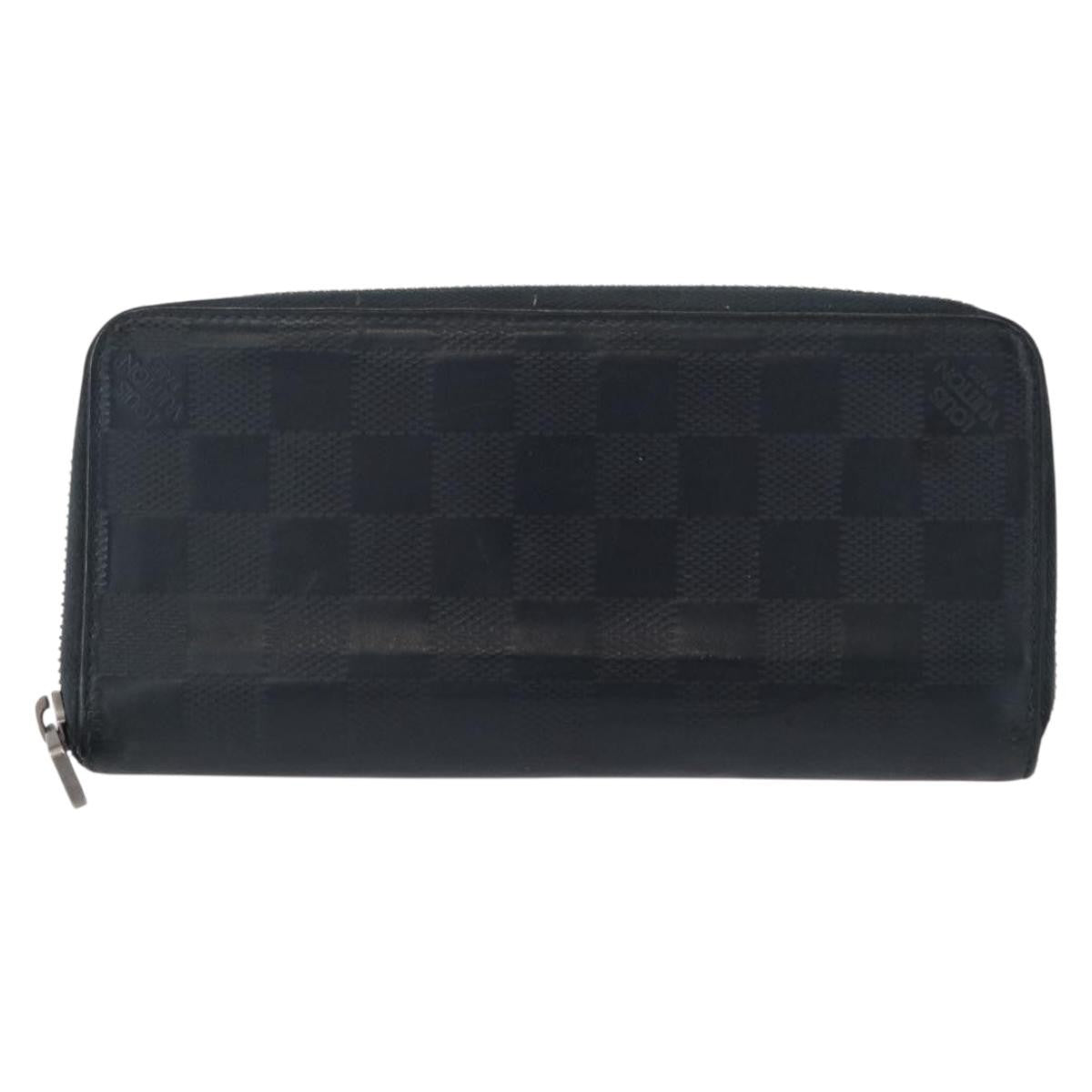 Louis Vuitton Zippy wallet vertical Damier Infini Leather, NAVY, LEATHER, Wallets