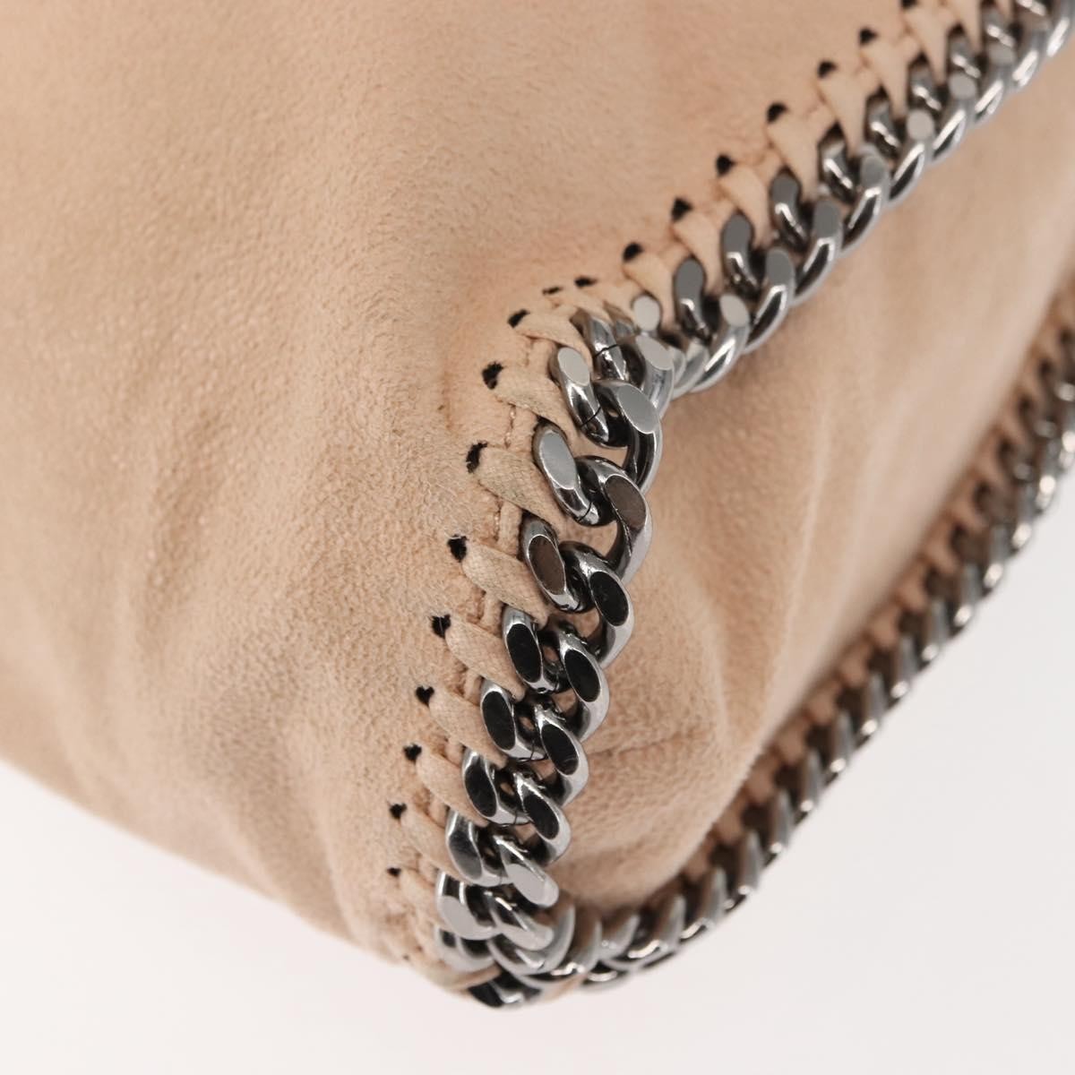 Stella McCartney Falabella Fold Over Bag Faux Suede, BEIGE, SUEDE, Crossbody bag