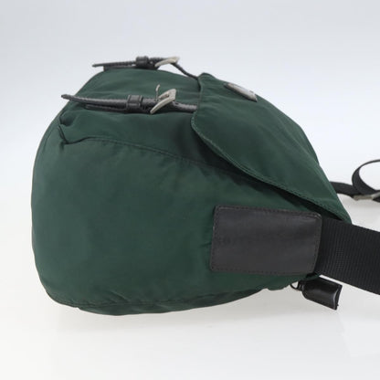 Prada Double Buckle Flap Messenger Bag Tessuto, GREEN, NYLON, Shoulder bag