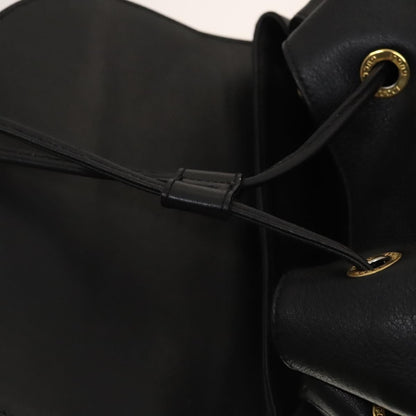 Gucci Vintage Bamboo Backpack Leather, Black, Leather, Backpack