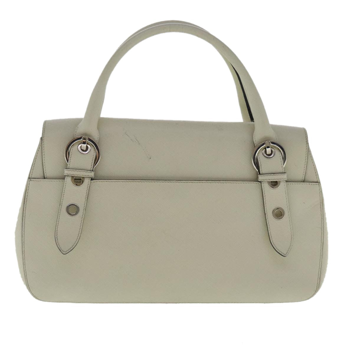 Salvatore Ferragamo Gancini handbag Leather, WHITE, LEATHER, Shoulder bag