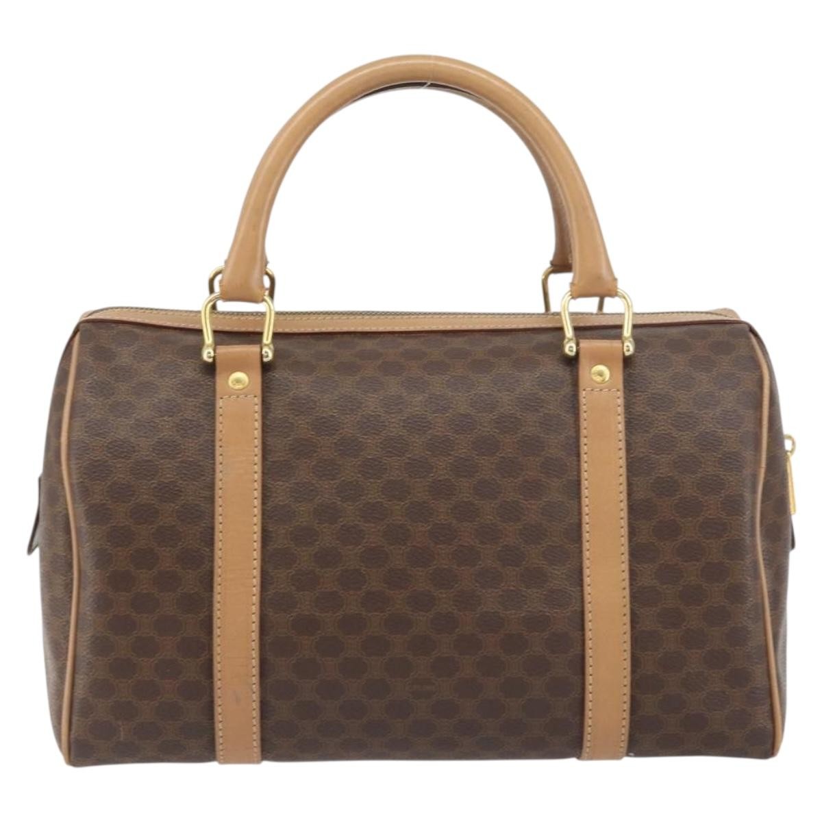 Celine Vintage Macadam Boston bag Canvas, BROWN, CANVAS, Travel bag