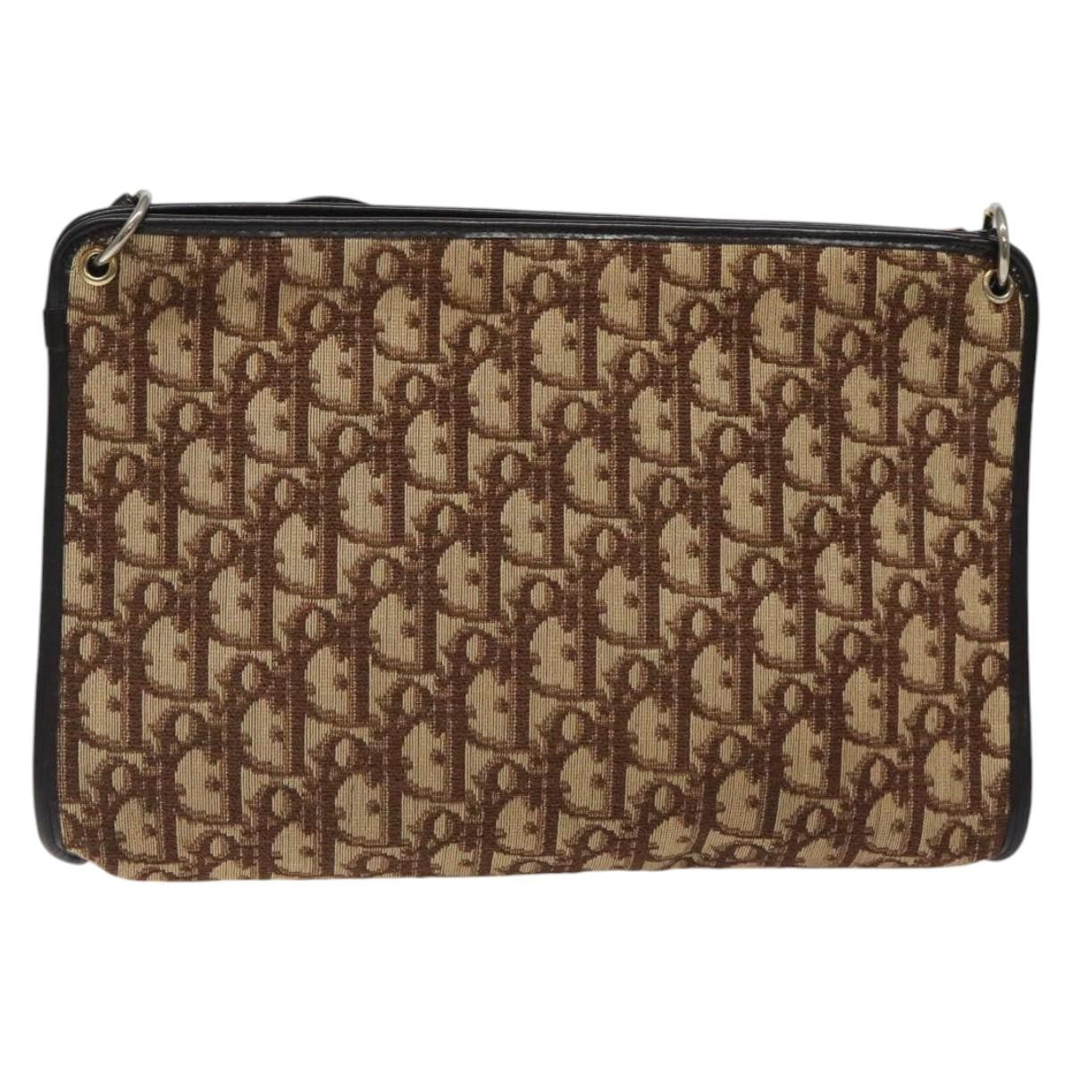 Christian Dior Vintage Trotter Shoulder Bag Canvas, BROWN, CANVAS, Shoulder bag