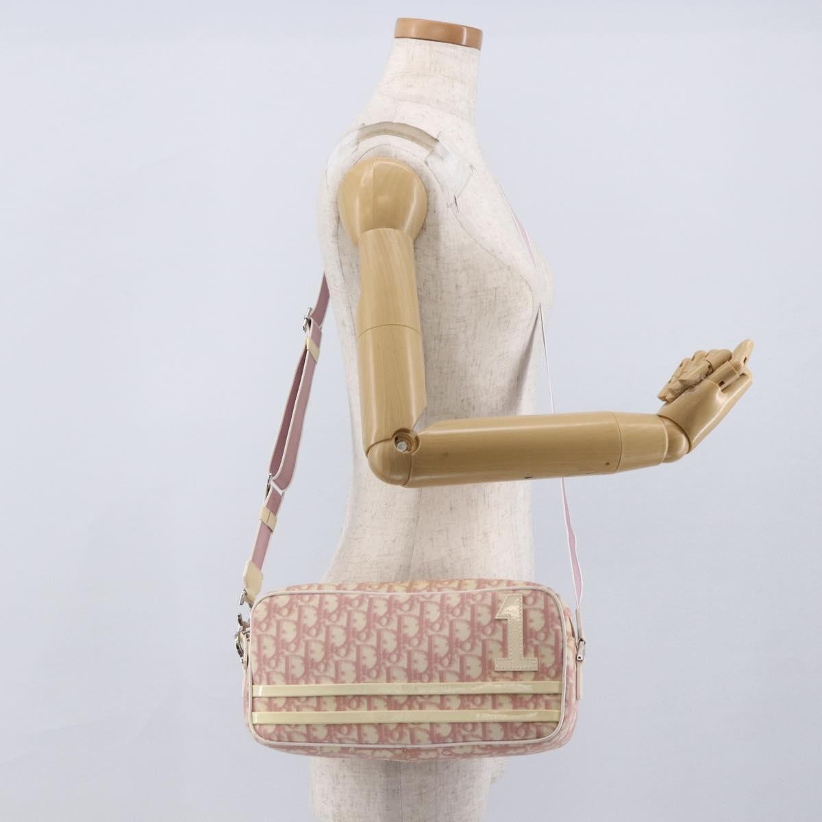 Christian Dior Vintage Crossbody Bag Diorissimo Canvas, PINK, CANVAS, Shoulder bag