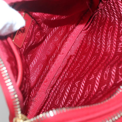 Prada Double Zip Shoulder Bag Nylon, RED, NYLON, Shoulder bag