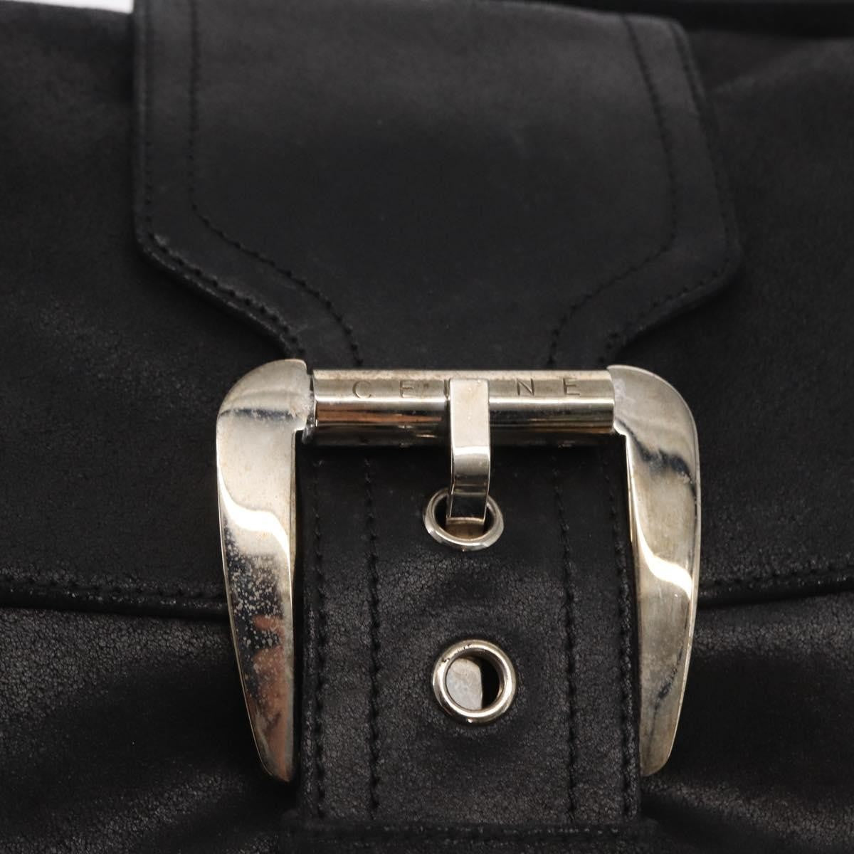 Celine Vintage Shoulder Bag Leather, BLACK, LEATHER, Shoulder bag