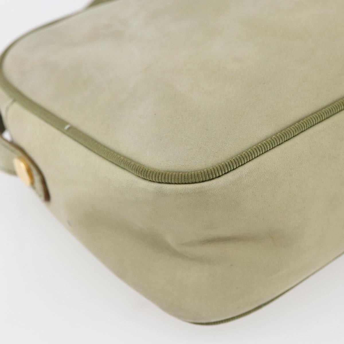 Salvatore Ferragamo Vala Shoulder Bag Suede, GREEN, SUEDE, Shoulder bag