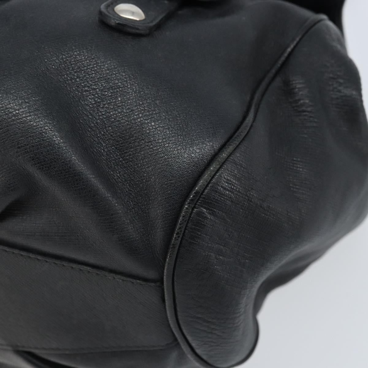 Salvatore Ferragamo Gancini handbag Leather, BLACK, LEATHER, Handbag