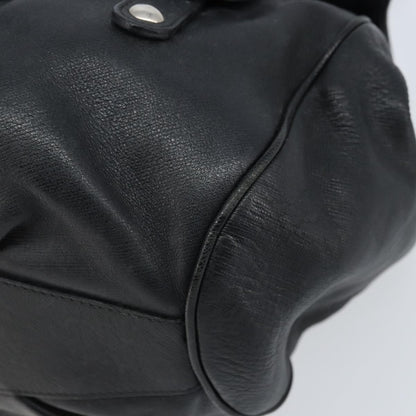 Salvatore Ferragamo Gancini handbag Leather, BLACK, LEATHER, Handbag
