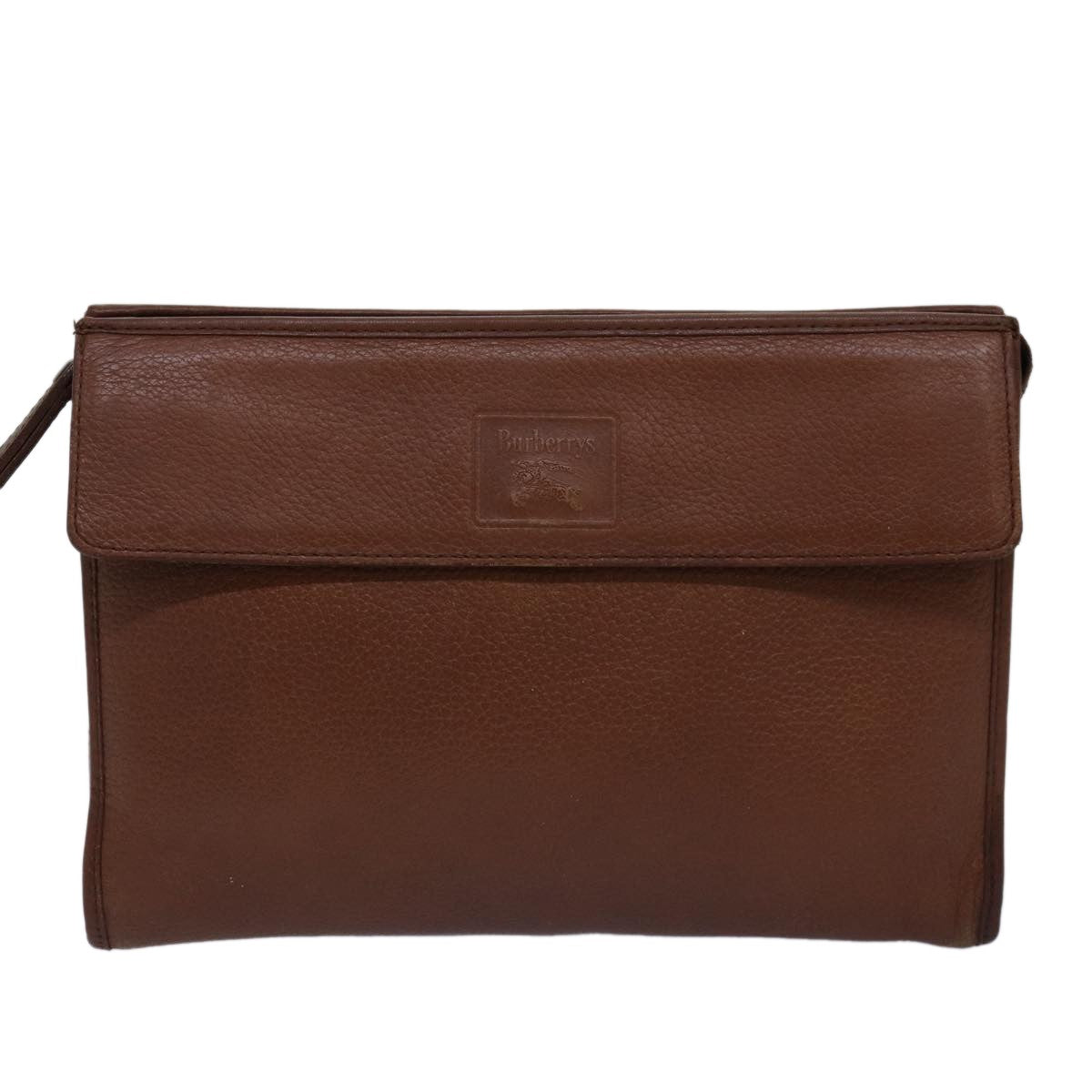 Burberry Vintage Pouch Leather, Brown, Leather, Clutch
