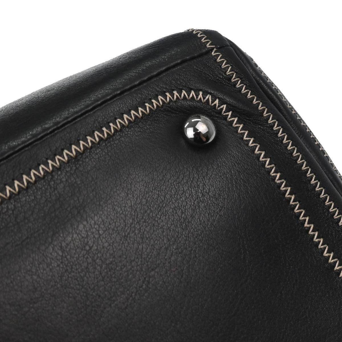 Chanel CC Bowler Leather, BLACK, LEATHER, Handbag