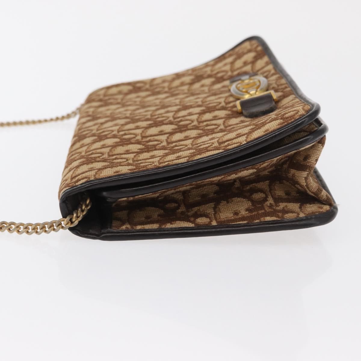 Christian Dior Vintage Trotter Shoulder Bag Canvas, BEIGE, CANVAS, Shoulder bag