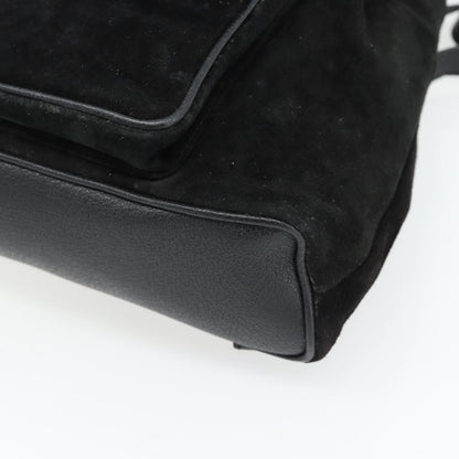 Gucci Vintage Bamboo Backpack Suede, Black, Suede, Backpack