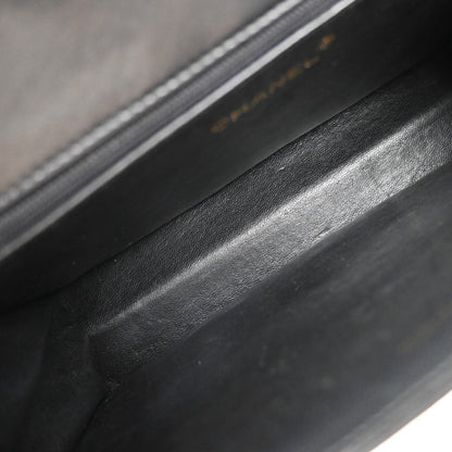 Chanel Vintage CC Chain Full Flap Bag Quilted Leather, BLACK, LEATHER, Shoulder bag