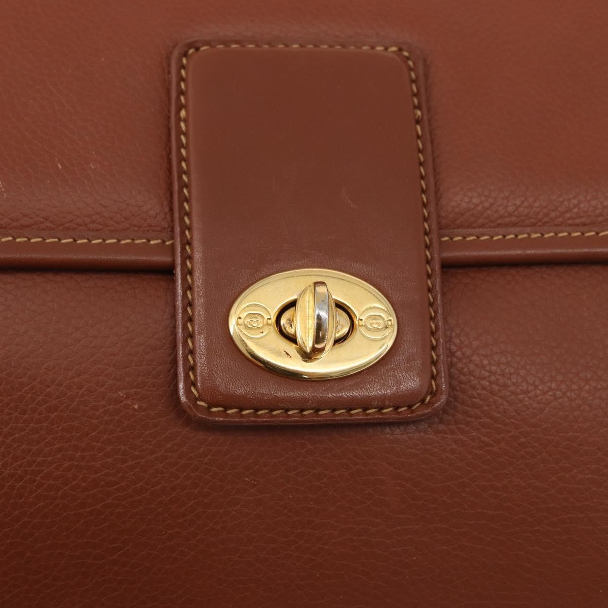 Gucci Vintage Handbag Leather, BROWN, LEATHER, Handbag
