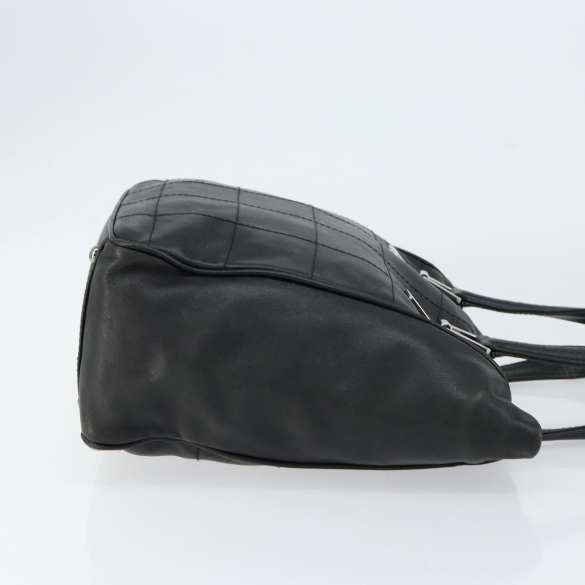 Chanel Square Stitch Tote Quilted Leather, BLACK, LEATHER, Tote bag