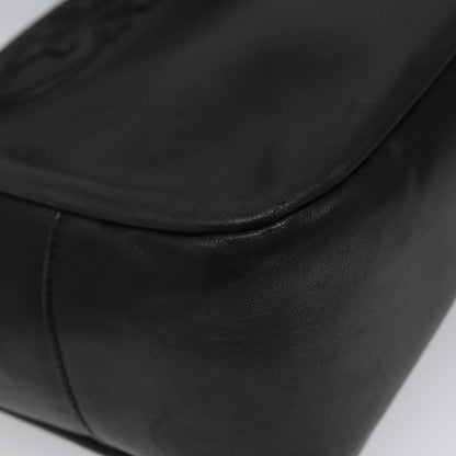Salvatore Ferragamo Gancini Shoulder Bag Leather, BLACK, LEATHER, Shoulder bag