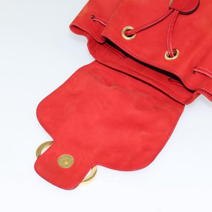 Salvatore Ferragamo Gancini Backpack Suede, RED, SUEDE, Backpack
