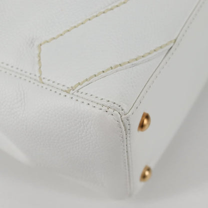 Chanel CC Stitch Tote Caviar, WHITE, LEATHER, Handbag