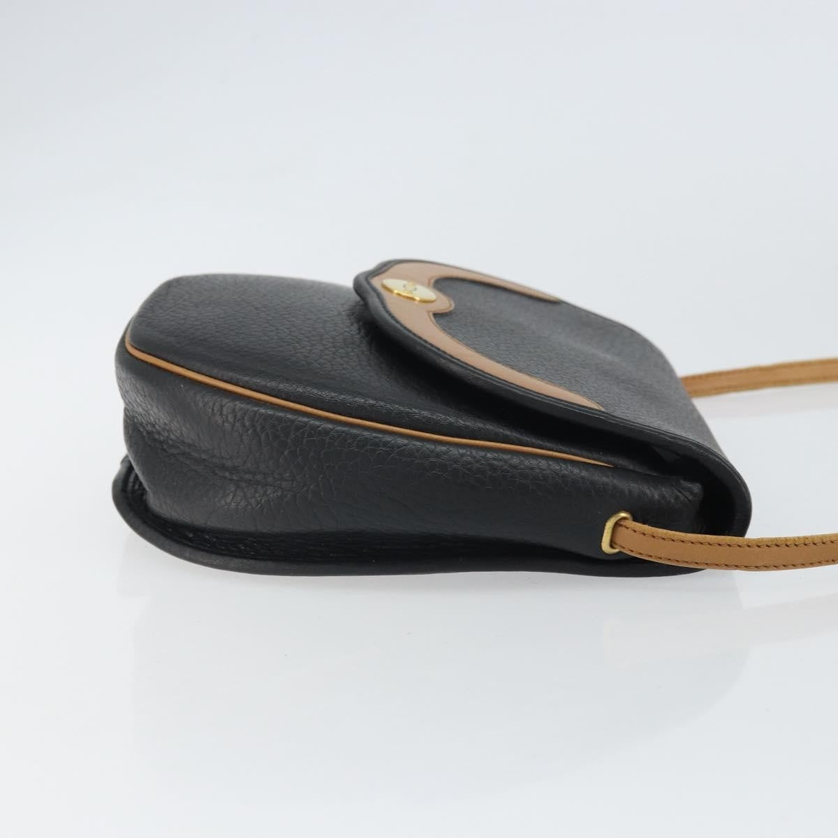 Christian Dior Vintage CD Flap Shoulder Bag Leather, BLACK, LEATHER, Shoulder bag