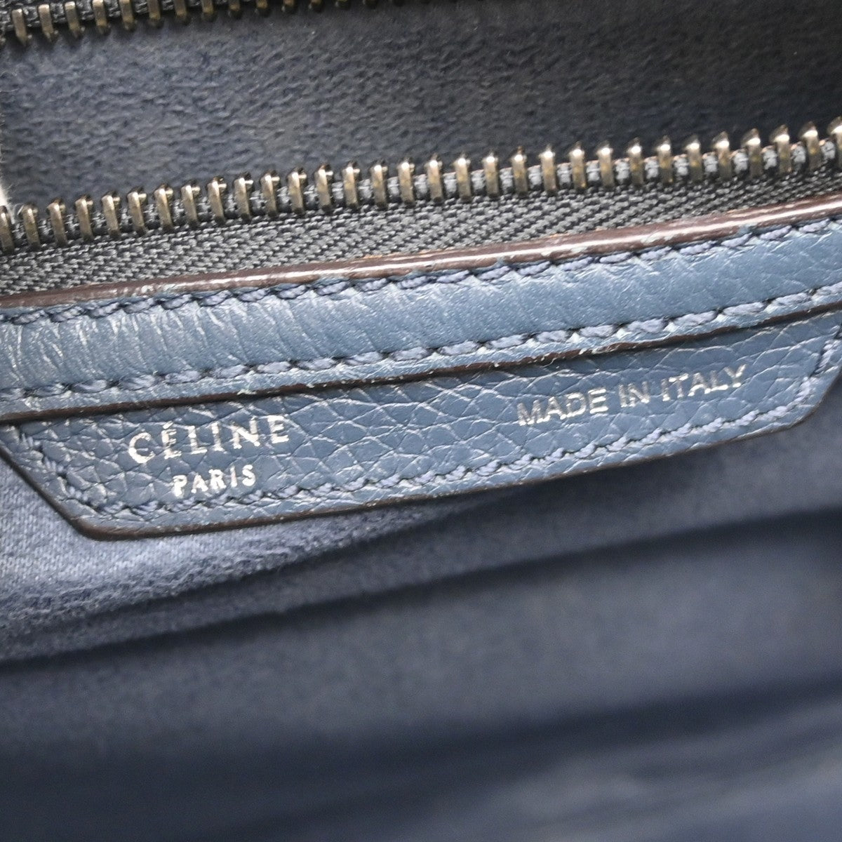 Celine Luggage Bag Smooth Leather, Blue, Leather, Tote Bag