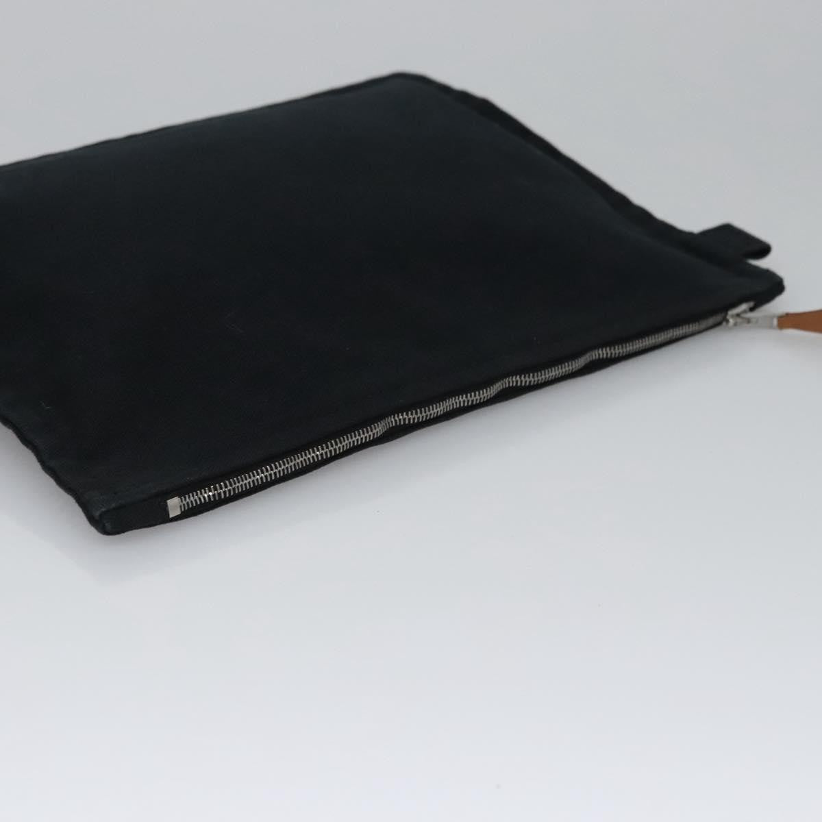 Hermes Bora Bora Pouch Toile, BLACK, CANVAS, Tote bag