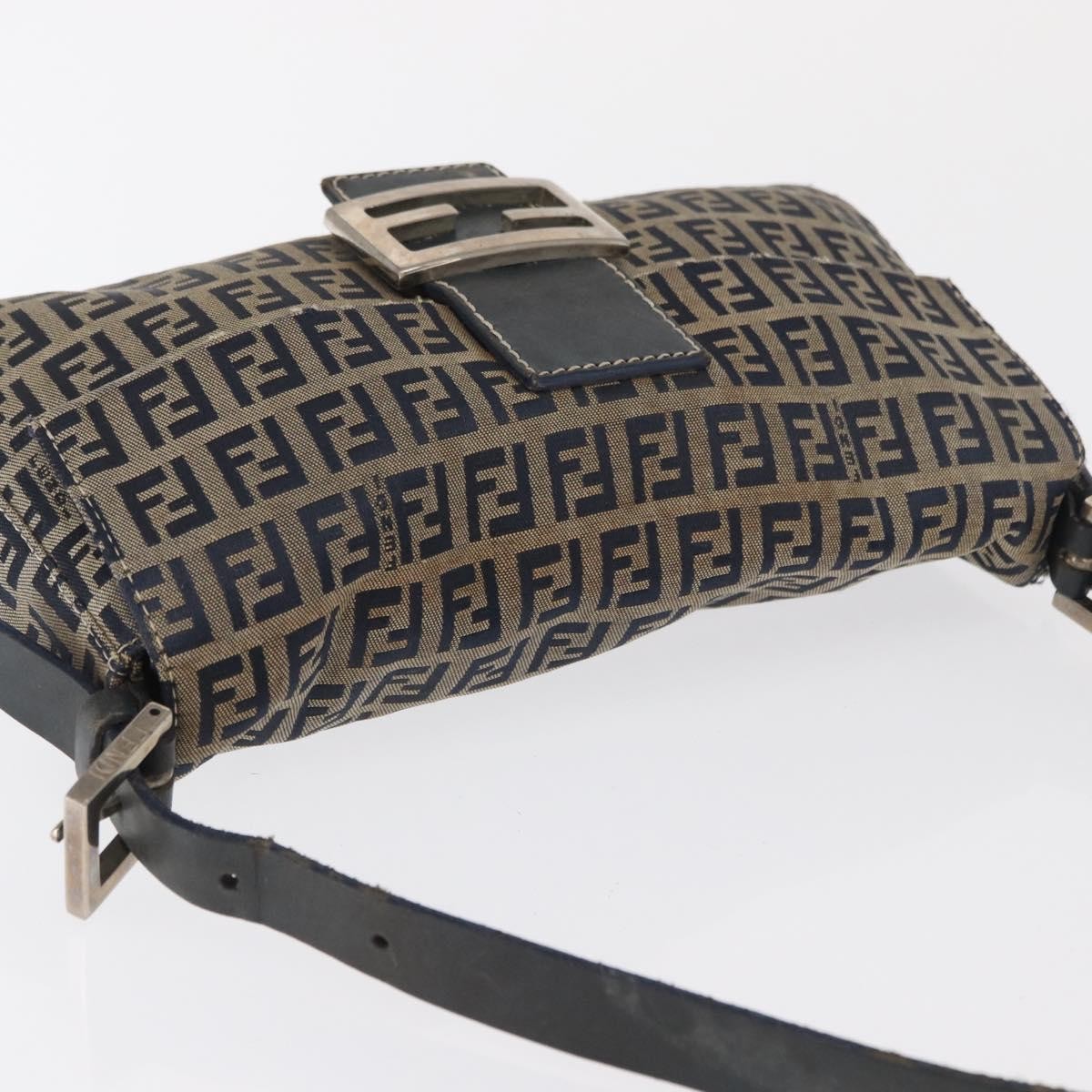 Fendi Baguette Bag Zucchino Canvas, NAVY, CANVAS, Shoulder bag