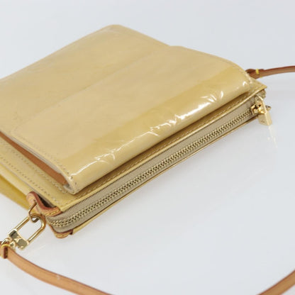 Louis Vuitton Mott Handbag Monogram Vernis, Beige, Patent Leather, Clutch