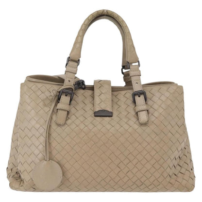 Bottega Veneta Roma Bag Intrecciato Nappa, Gray, Leather, Handbag