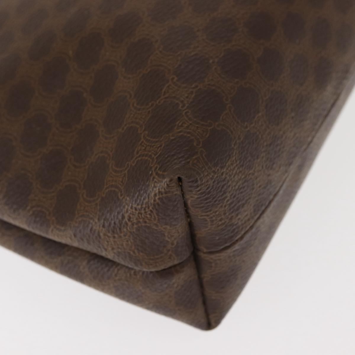 Celine Circle Logo Macadam Pouch Canvas and Leather, BROWN, CANVAS, Clutche & pouche