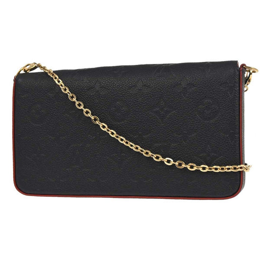 Louis Vuitton Felicie Pochette Monogram Empreinte Leather, Navy, Leather, Clutch
