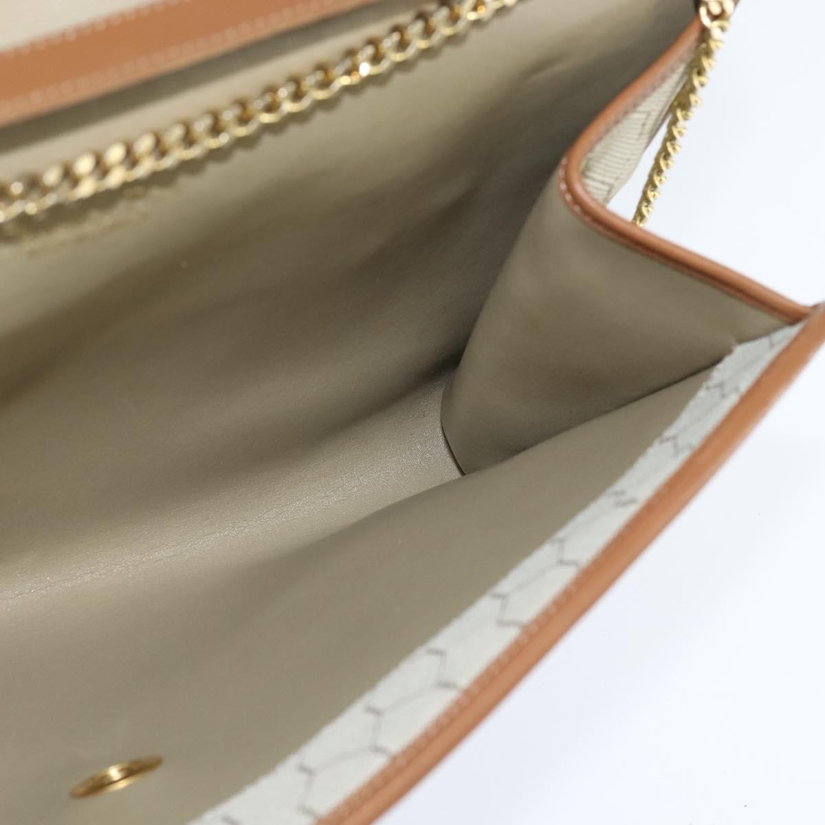 Christian Dior Vintage Honeycomb chain Canvas, BEIGE, CANVAS, Shoulder bag